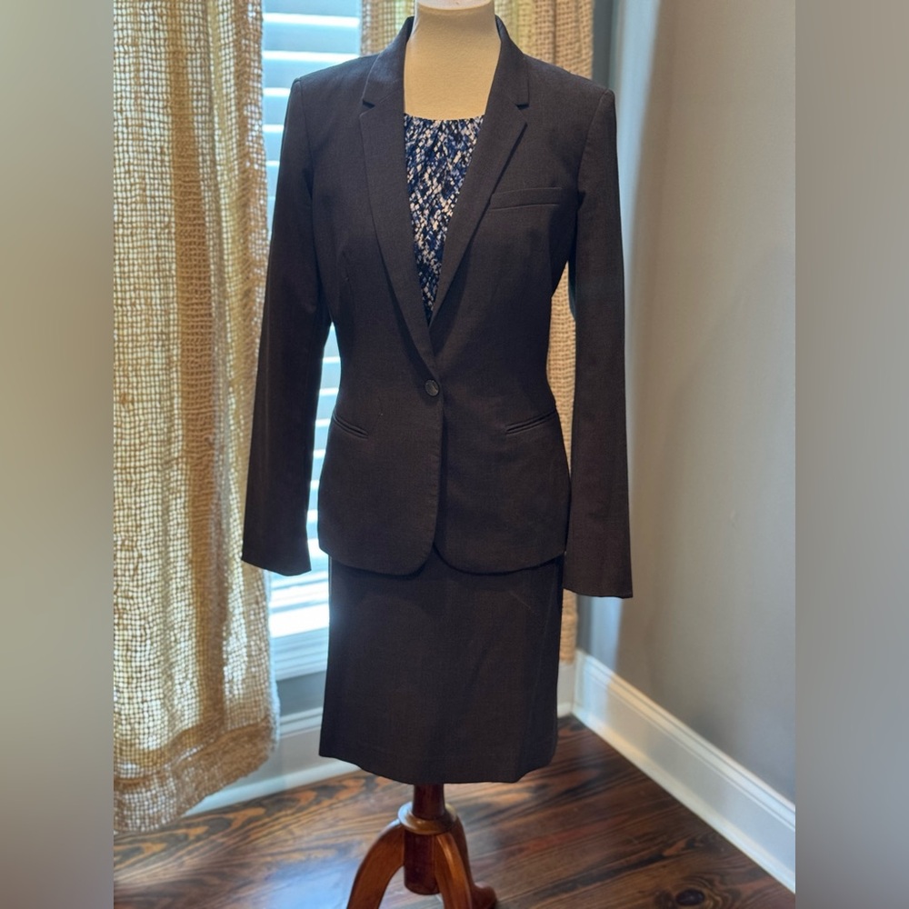 Calvin Klein Dark Gray Skirt Suit Set
